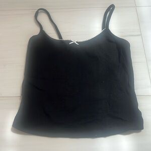 Garage Black Cami with white trim tank top